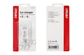 ŁADOWARKA SAMOCHODOWA AMIO  2 X USB - 12/24V