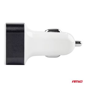 ŁADOWARKA SAMOCHODOWA AMIO  3 X USB - 12/24V