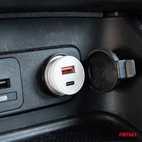 ŁADOWARKA AMIO PCH PRO-07 USB-C+USB 20W 12/24V